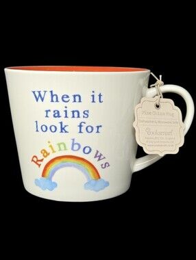 Cooksmart England 'When It Rains Look For Rainbows' Ceramic Mug